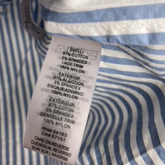 Karl Lagerfeld Blouse Size S Women's Collared Ruffle Bell Sleeve Button Down - Picture 6 of 6